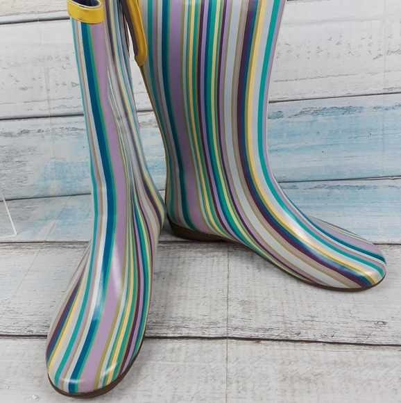 Women's Rubber Multicolor Sporto Rain Boots Size 7 - Picture 4 of 8